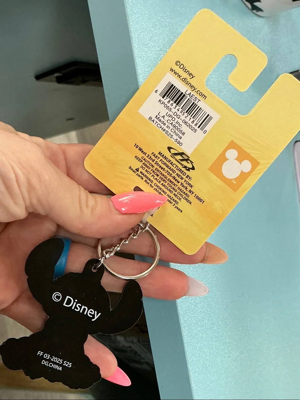 Blue Silicone Stitch Keychain